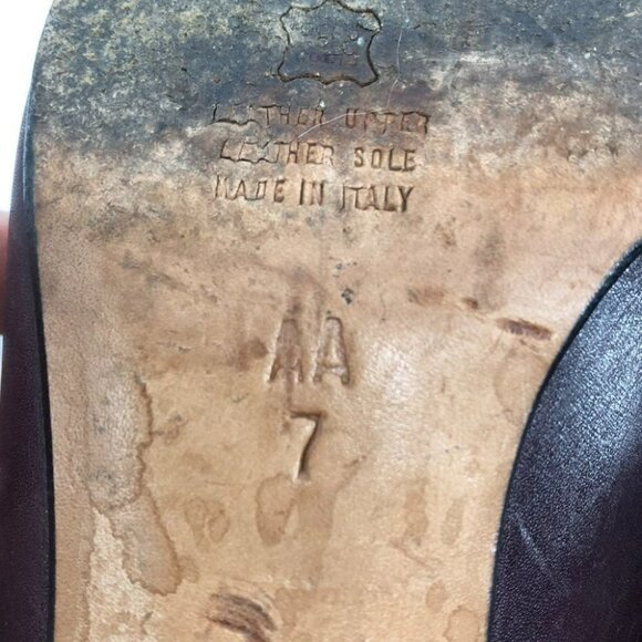 Bally burgundy pointed toe sleek heels leather pumps size 7 - Picture 7 of 12